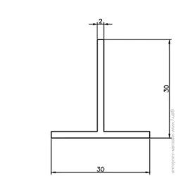 Braz Line Тавр 30х30х2,0 мм 1 м