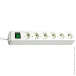 Brennenstuhl Удлинитель Eco-Line с заземлением 6 гн. белый 3 м 1159520400