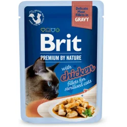 Корм вологий Delicate Fillets in Gravy Chicken for Sterilised д/стерилізованих котів філе в соусі курка 85 г (8595602570614)