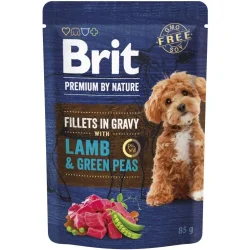 Вологий корм Brit Корм вологий Fillets in Gravy Lamb and Green Peas д/собак малих порід філе в соусі ягня і зелений горошок 85 г (8595602572465)