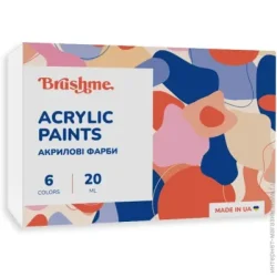 Brushme Акриловая краска глянцевая Набор 1001 AP1001, 6 базовых цветов