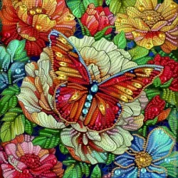 Brushme Алмазная мозаика Цветная бабочка 25х25 см