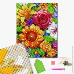 Brushme Алмазная мозаика Цветочная нежность 25х25 см