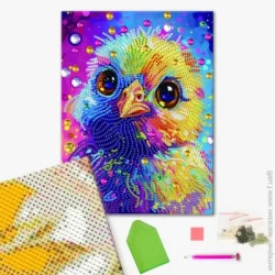 Brushme Алмазная мозаика Цветной птенец 25х25 см