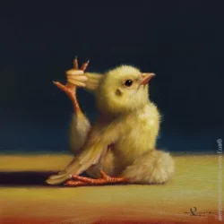 Brushme Картина на холсте Йога курочка ©Lucia Heffernan 30x30 см CN53265S
