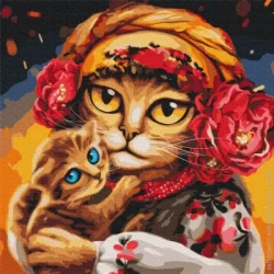 Brushme Картина по номерам Семья котиков ©Марианна Пащук PBS53117M 50x50 см