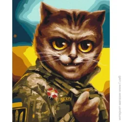 Brushme Картина по номерам Котик Главнокомандующий ©Марианна Пащук PBS53427 40x50 см