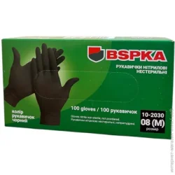 Bspka Перчатки медицинские нитриловые черные р.M 100 шт./уп.