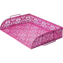 Лоток для паперу Buromax Barocco 320x250x70мм, рожевий (BM.6253-10)
