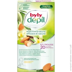 Средство для депиляции Byly Восковые полоски Waxing Strips для депиляции чувствительной кожи лица с миндалем и ванилью 20 шт./уп.