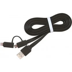 Кабель 2 в 1 Cablexpert Кабель Lightning – USB 1 м чорний (CC-USB2-AMLM2-1M) USB 2.0 BM-тато/Lightning/Micro