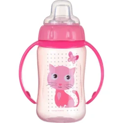 Поїлка Canpol Babies Поїльник-непроливайка Cute Animals з м'яким носиком і ручками 320 мл котик