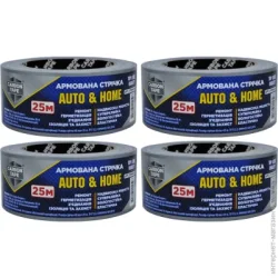 Клейкая лента Carbon Tape Армированная лента универсальная Auto&Home 48x25 м серый