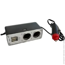 Проводной разветвитель Carcommerce Разветвитель от гнезда прикуривателя 12В +  2 USB 42932
