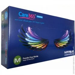 Care Перчатки нитриловые 365 р. М кобальт 100 шт./уп.