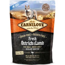 Сухий корм Carnilove Корм сухий для собак дрібних порід Fresh, страус і баранини, 1,5 кг