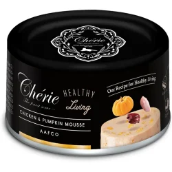 Корм влажный для котов Healthy Living, мусс из курицы и тыквы для кошек, ж/б 80 г