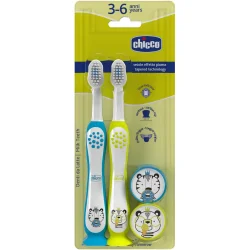 Зубна щітка Chicco Зубна щітка, 3-6 років, 2 шт. (хлопчик) (12084.11)