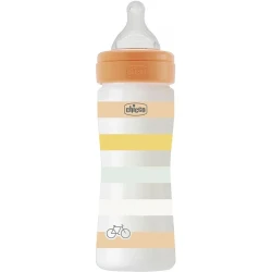 Бутылочка для кормления Chicco Пляшка пластикова Well-Being 250мл. соска силіконова від 2 місяців середній потік (нейтральна) (28623.31)