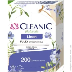 Cleanic Ватные палочки Naturals Linen бумажный стик 200 шт. (коробка)