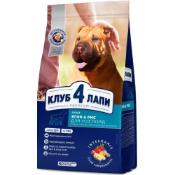 Сухий корм Club 4 Paws Корм Premium ягня та рис для собак всіх порід 14 кг