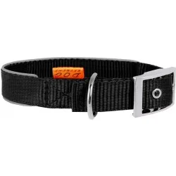 Нашийник Collar Dog Extreme подвійний зі світловідбиваючою вставкою 2x30-40см, чорний (67031)