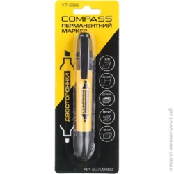 Compass Маркер перманентный черный двусторонний 1 шт. XT-999