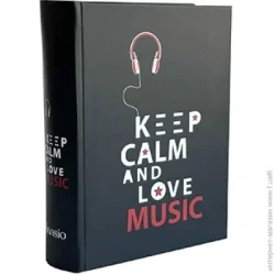 Cooverbox Шкатулка-книга Keep calm Love Music черная