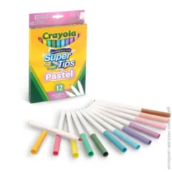 Crayola Набор фломастеров Supertips (washable) пастельные цвета 12 шт. (58-7515)