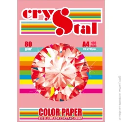 Офисная бумага Crystal Бумага офисная цветная A4 80 г/м розовый 100 листов