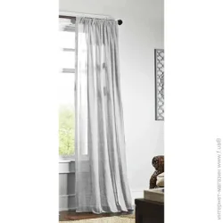 Decor-In Тюль Льон Крафт 200x270 Світло-сірий