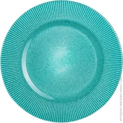 Блюдо Dekor Cam Luce 33 см бірюзове (333334CG037)