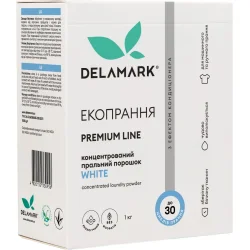 Стиральный порошок для белых вещей DeLaMark White с эффектом кондиционера 1000 г (4820152330956)