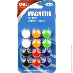 Магнит Deli Набор магнитов 12 шт. диаметр 15 мм 7823