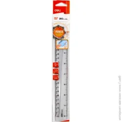 Deli Линейка пластиковая 20 см прозрачная G00212
