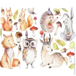 Design Stickers Декоративная наклейка Лесные звери 2 листа А3 в наборе 59,4x42 см