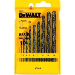 Свердло по металу Dewalt HSS-R 1-10мм, 10шт. (DT5911)