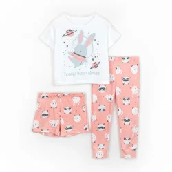 Кофта + штаны Dexter'S Комплект детский для девочек Space Bunny р.158 бело-розовый 935371
