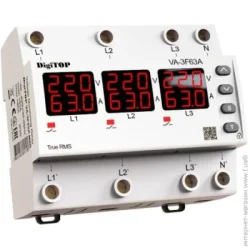 Реле напруги Digitop VA-3F63А M6R на DIN-рейку