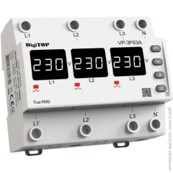 Реле напруги Digitop VP-3F63A M6W на DIN-рейку