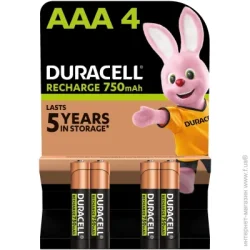 Аккумулятор Duracell Recharge AAA 750 мАh 4шт (5000394045019)