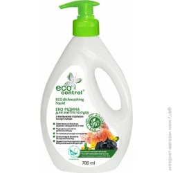 Эко гель для мытья посуды Eco Control С мыльным орехом и углем 700 мл (4823080005118)