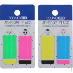 Economix Стикер-закладка 18х50 мм Fun Pencils 40 шт. пластиковые ассорти
