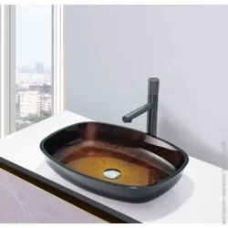 Раковина EGO TY-219BR 54.5х39.5 см стеклянный бронзовый