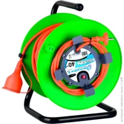 Удлинитель Electraline Удлинитель на катушке без заземления 1 гн. черный 40 м 49054
