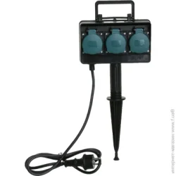 Electraline Удлинитель садовый с заземлением 3 гн. черный 1,5 м 1663