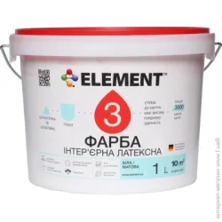 Element Краска акриловая водоэмульсионная 3 База А мат белый 1л