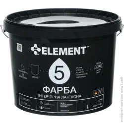 Element Краска латексная 5 особенно износостойкая шелковистый мат белый 5л