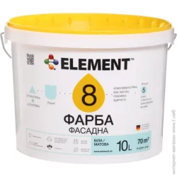 Element Краска акриловая водоэмульсионная 8 мат белый 10л
