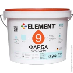 Element Краска акриловая водоэмульсионная 9 база С мат база под тонировку 0.94л